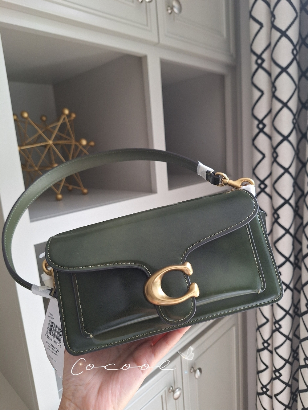 Coach Spaz Tabby 20 Dark Green Shoulder Bag with Gold Hardware